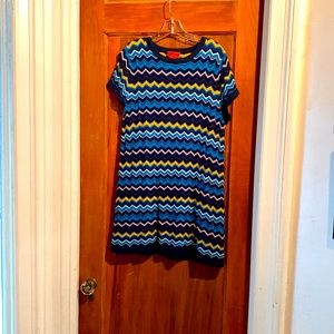 Missoni for Target multi chevron short sleeved sweater dress, size L